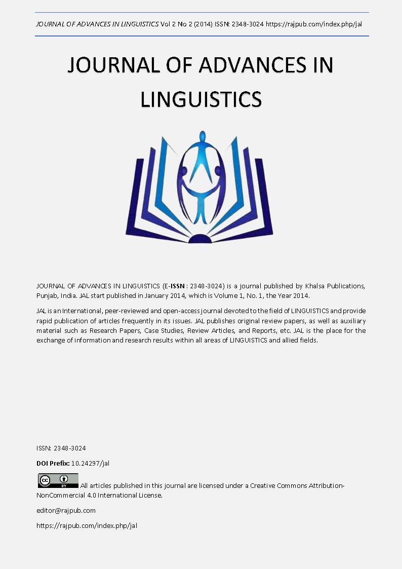 JOURNAL OF ADVANCES IN LINGUISTICS